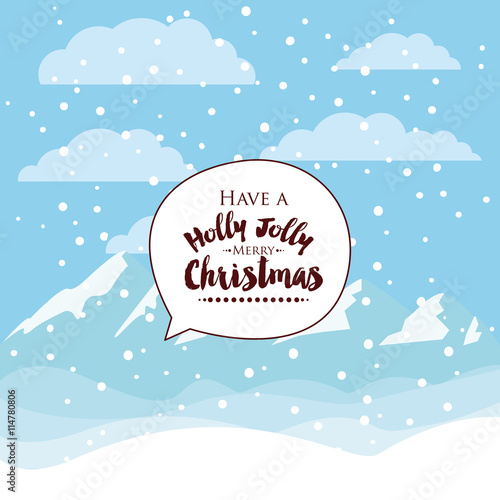 Christmas snowy landscape isolated icon design photo