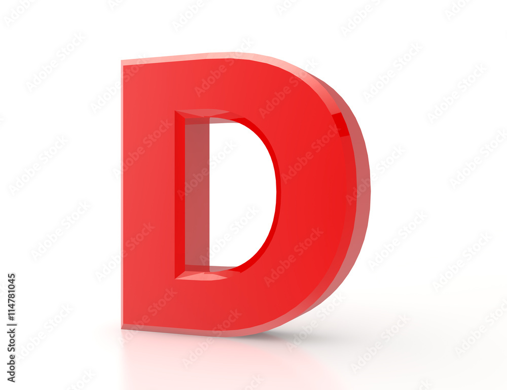 the red letter D on white background 3d rendering the red letter D on white background 3d rendering