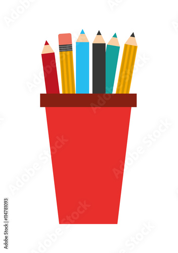 pencil holders isolated icon design