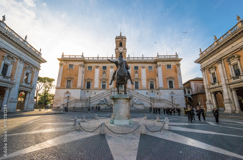 Rome, the capital of Italy. In this picture:  Piazza Campidoglio