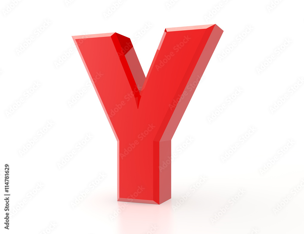 the red letter Y on white background 3d rendering the red letter Y on white background 3d rendering
