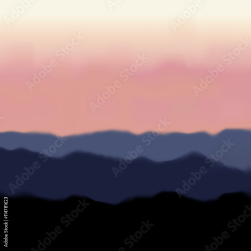 Landscape with Mountain and Sunrise