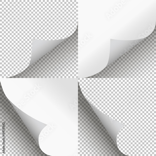 Pages curl set stylish illustration vector design