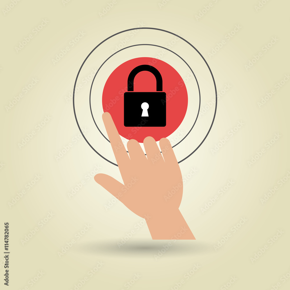 human hand selecting padlockisolated icon design, vector illustration graphic human hand selecting padlockisolated icon design, vector illustration graphic
