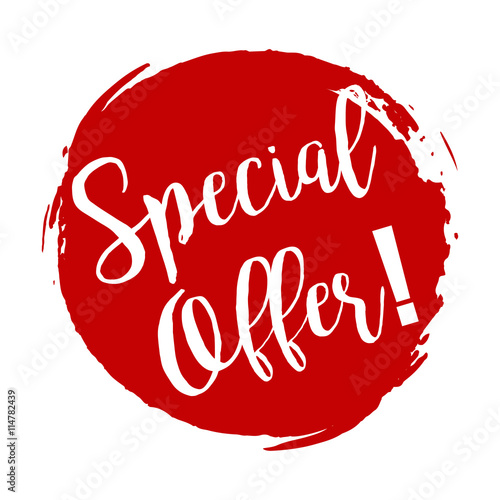 Special Offer grunge style red colored on white background
