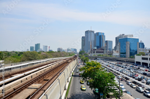BTS or Skytrain stop receive people at Mochit station