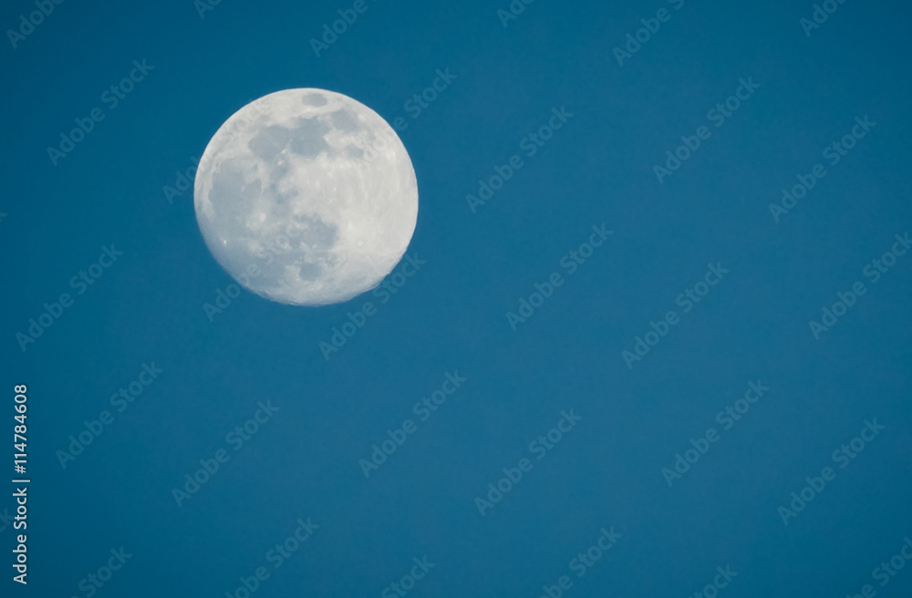 Full Moon on the blue evening sky