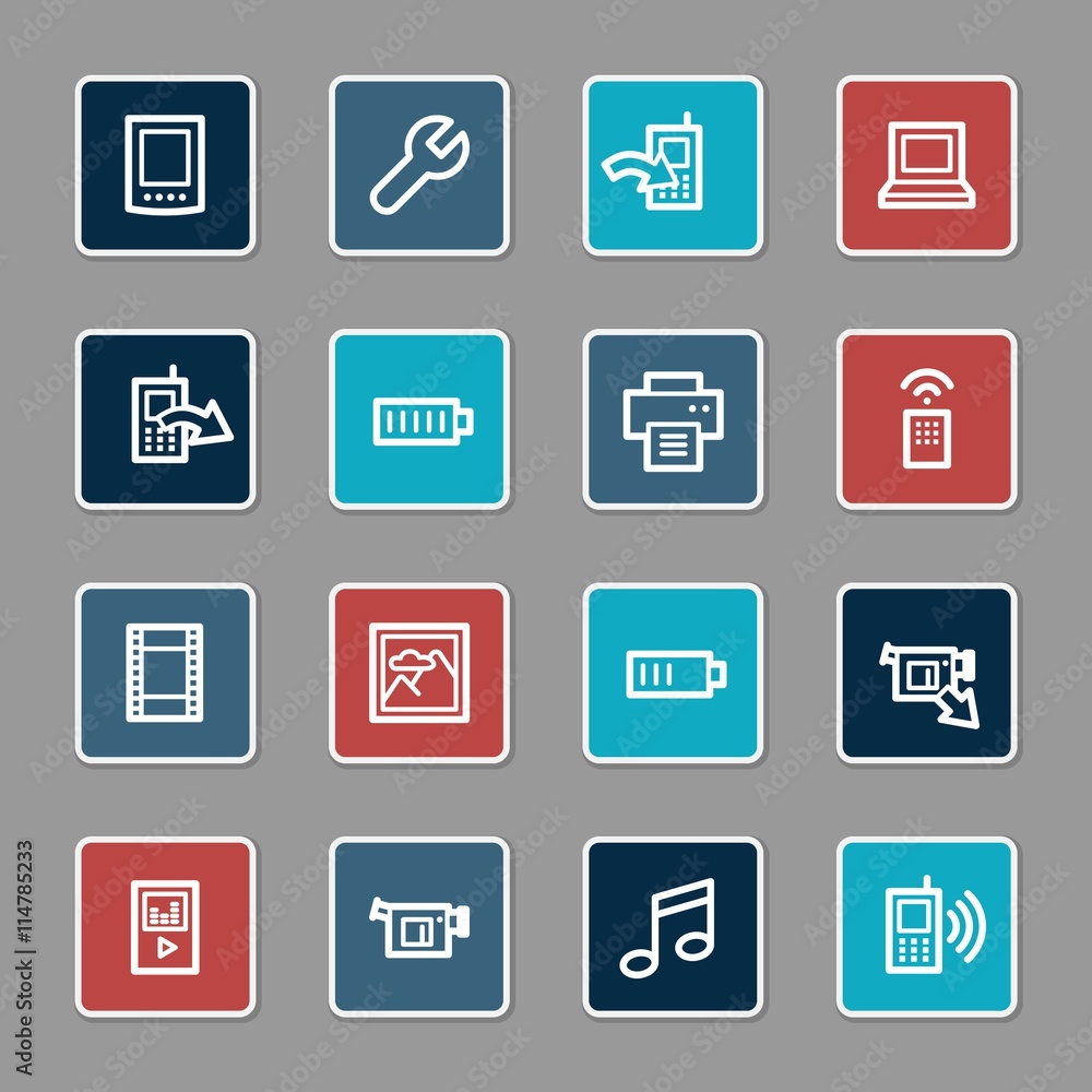 Mobile content web icons set Mobile content web icons set