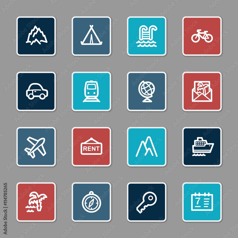 Travel web icons set Travel web icons set