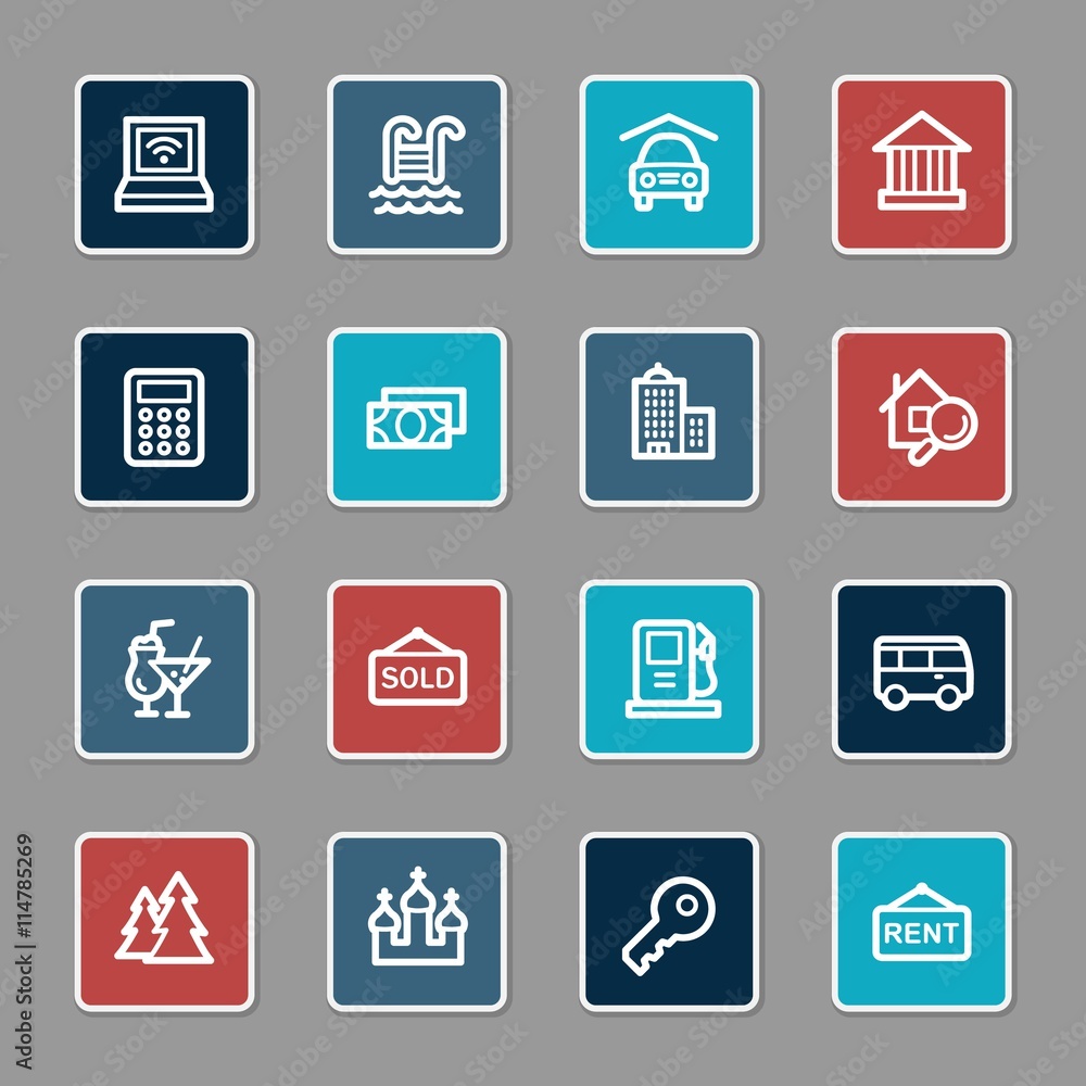 Travel web icons set Travel web icons set