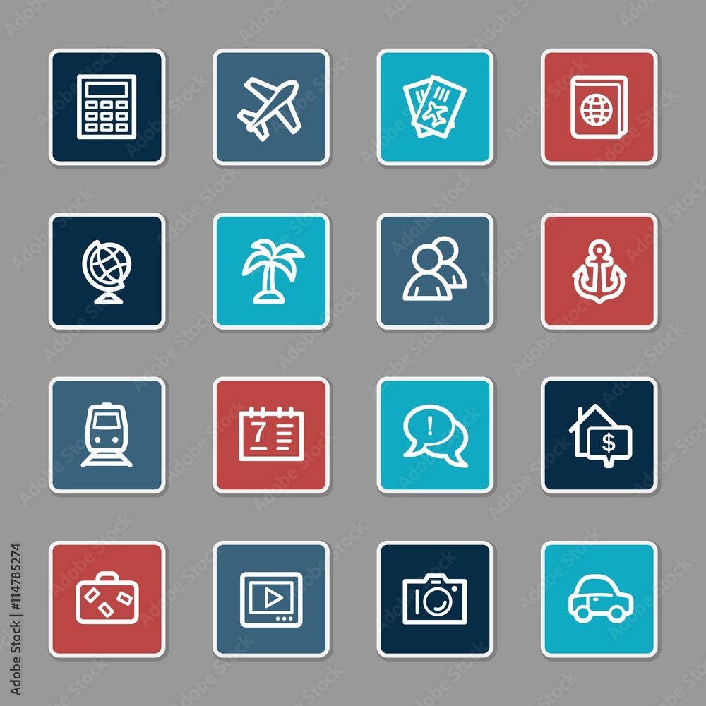 Travel web icons set Travel web icons set