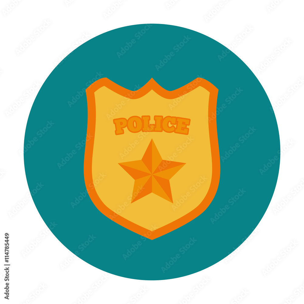 Police badge flat icon Police badge flat icon