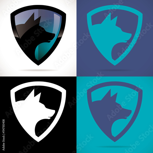 logo sécurité loup chien protection bouclier 
