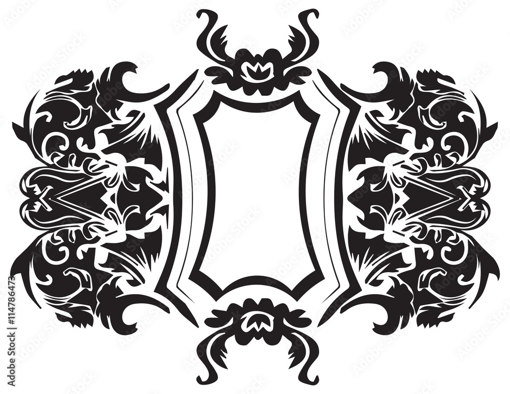 Baroque Ornament Decor element. Vector decor frame