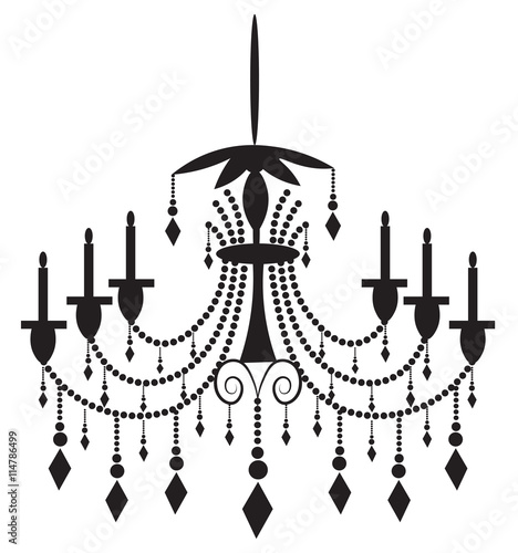 Classic chandelier on white background. Luxury decor accessory design. Vector illustration sketch