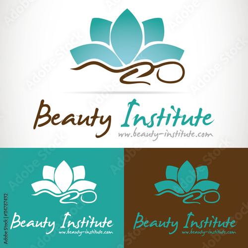 logo centre beauté soin du corps lotus bleu turquoise