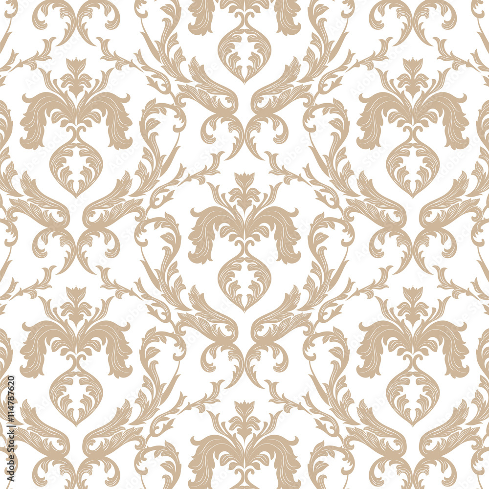 Vector Baroque Damask ornament pattern element. Elegant luxury texture for textile, fabrics or wallpapers backgrounds. Blue serenity color
