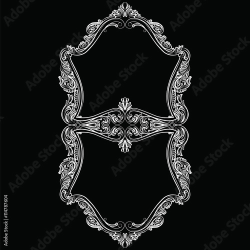 Luxury Baroque Rococo Mirror frame set. Vector French Luxury rich carved orna...