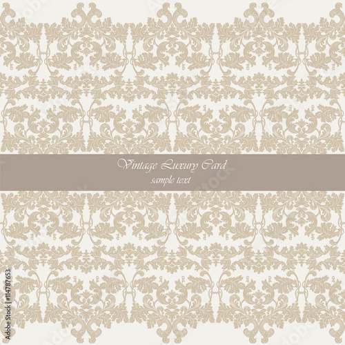 Vector Baroque Vintage floral Damask pattern. Luxury Classic ornament, Royal ...