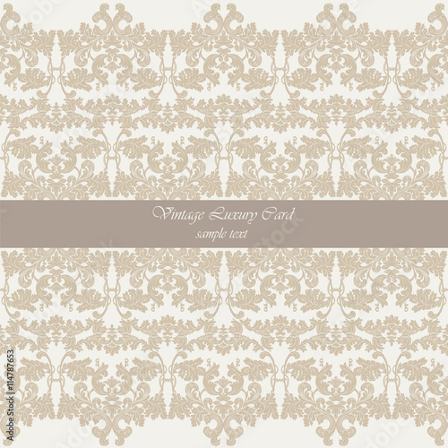 Vector Baroque Vintage floral Damask pattern. Luxury Classic ornament, Royal Victorian texture for wallpapers, textile, fabric. Gray color