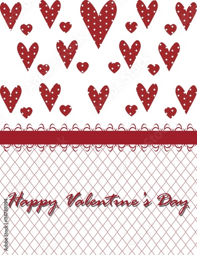 Valentine's day lace heart greeting card. Vector