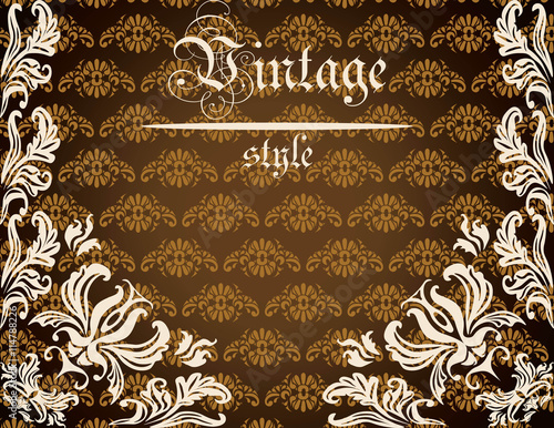 Vintage background with lace pattern ornaments. Vector