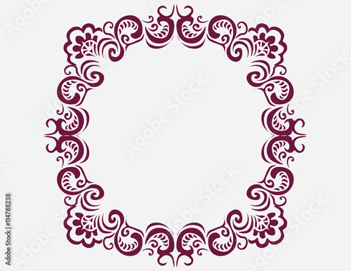 Royal frame with luxurious damask ornaments. Vector