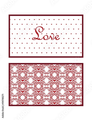 Valentine's day Lace love Invitation card. Vector