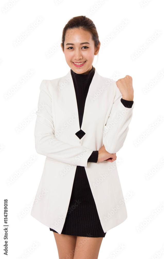 Portrait Of Smiling Business Woman Isolated On White Background. Portrait Of Smiling Business Woman Isolated On White Background.