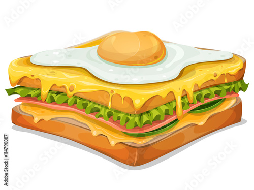 French Sandwich With Fried Egg