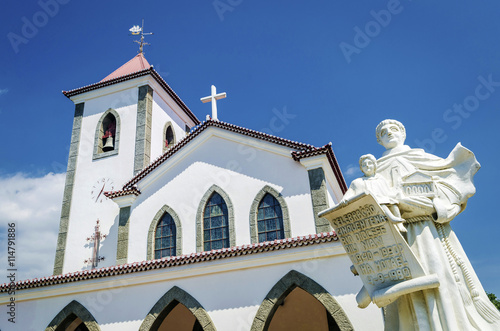 portuguese christian catholic church landmark in central dili ea photo