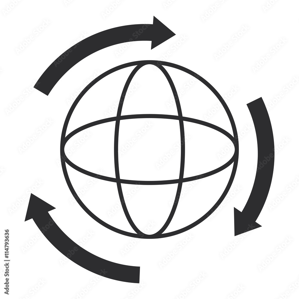 circular arrows and planet earth icon circular arrows and planet earth icon