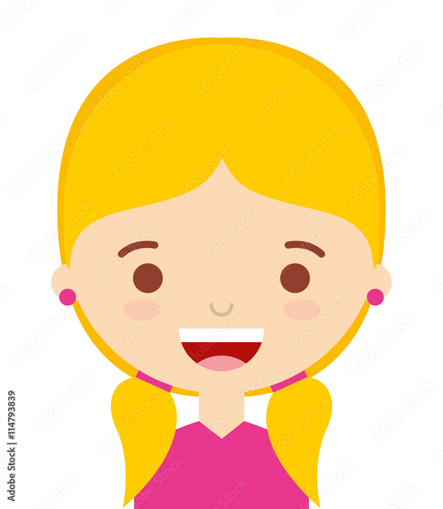 face little girl isolated icon design