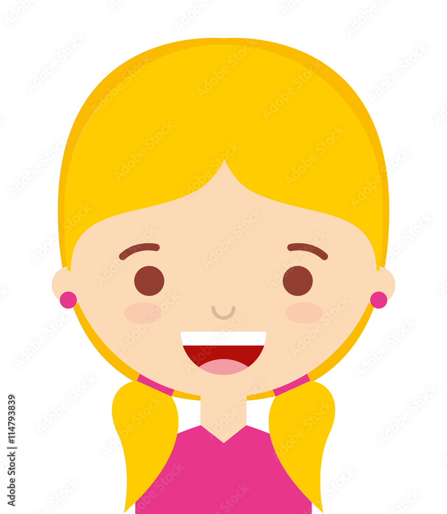 face little girl isolated icon design face little girl isolated icon design