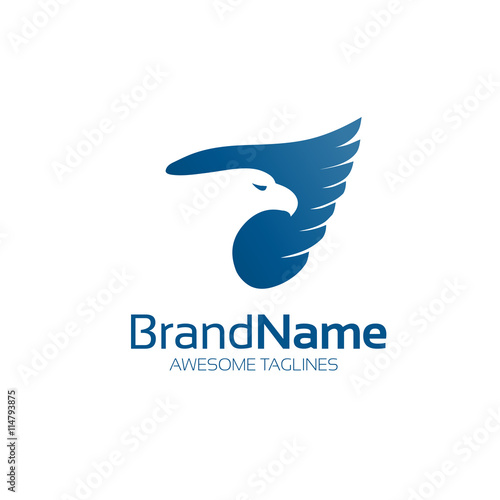 blue eagle , hawk logo. bird logo vector