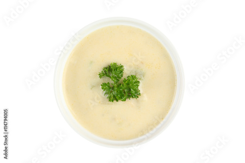 cream soup isolated on white background