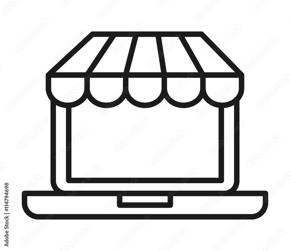 electronic commerce with laptop isolated icon design electronic commerce with laptop isolated icon design