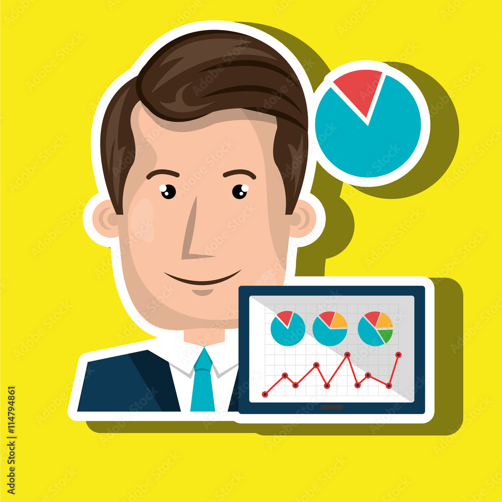 businessperson with statistic graph isolated icon design, vector illustration graphic businessperson with statistic graph isolated icon design, vector illustration graphic