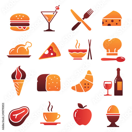 Vector Color Food Icons Collection 1