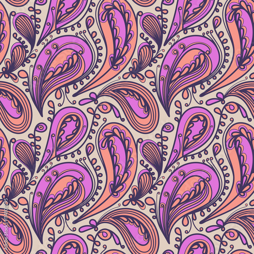 Seamless pattern based on traditional Asian elements Paisley