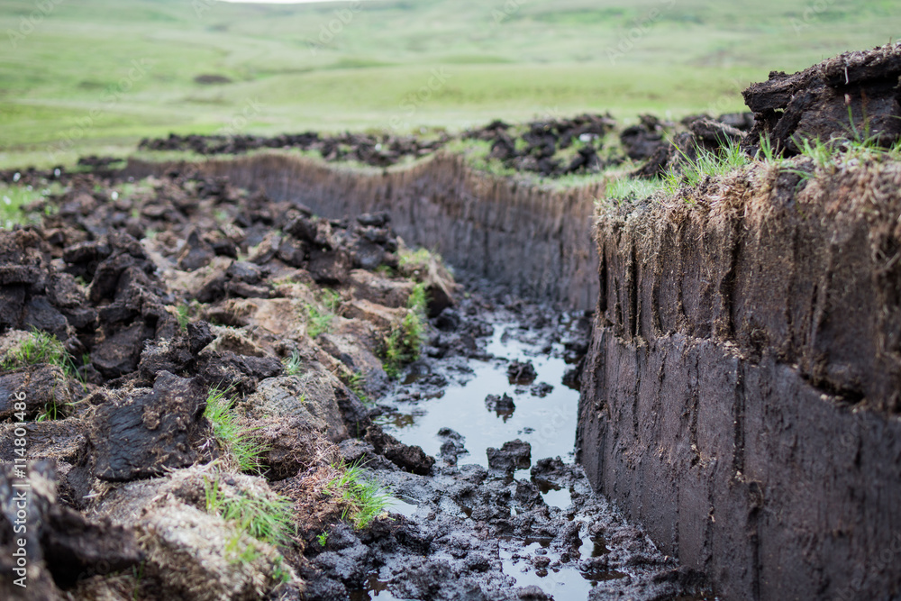 Fototapeta premium Peat digging on the Isle of Skye, Scotland