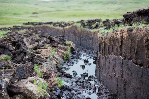 Peat digging on the Isle of Skye, Scotland photo