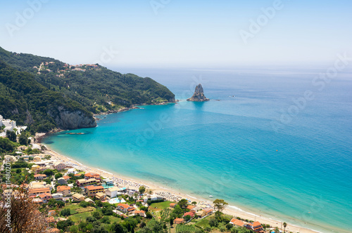 Fototapeta Naklejka Na Ścianę i Meble -  amazing view on beach in Agios Gordios on Corfu island, Greece