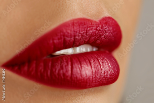 Close up of lips with make up