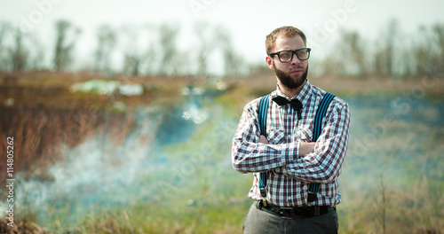 Photography Redneck nerd man