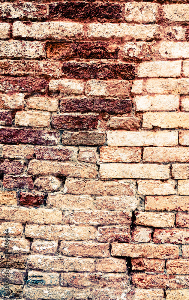 Obraz premium Old red brick wall textures and backgrounds