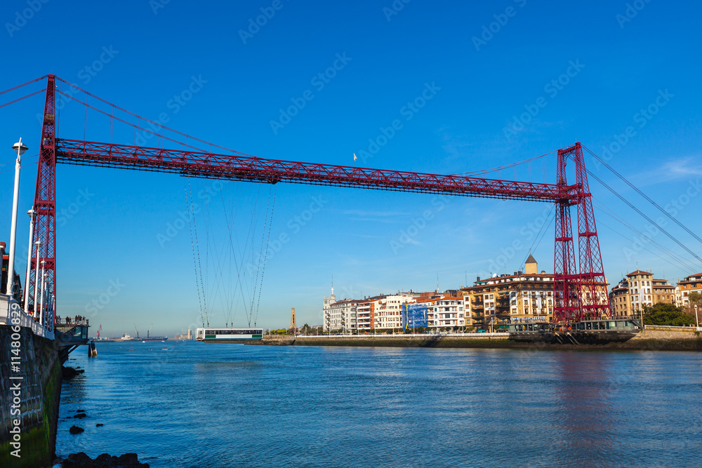 Naklejka premium The Bizkaia suspension bridge in Portugalete, Spain