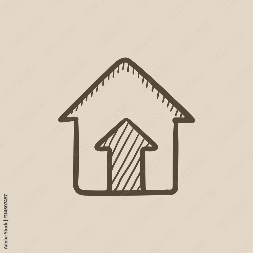 Growth of real estate market sketch icon. Growth of real estate market sketch icon.