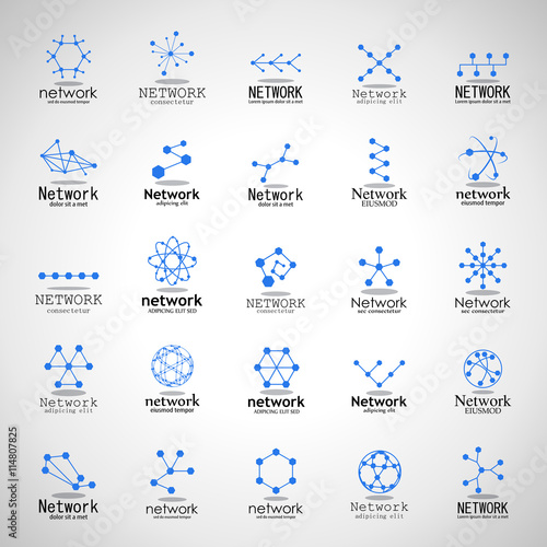 Network Icons Set - Isolated On Gray Background - Vector Illustration, Graphic Design. For Web, Websites, Template