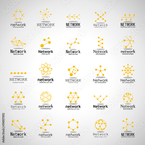 Network Icons Set - Isolated On Gray Background - Vector Illustration, Graphic Design. For Web, Websites